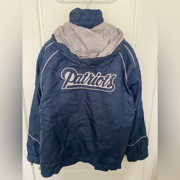 NFL NEW ENGLAND PATRIOTS Blue Detachable-Hoodie Full-Zip Logo Jacket in Large - Picture 13 of 16